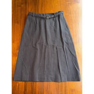 Jenne Maag Women's Wool Blend Pleated Knee-Length Skirt w/Belt - Size M